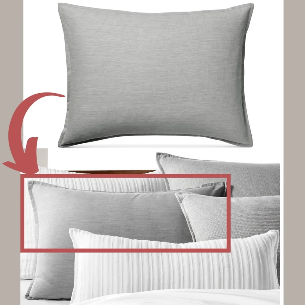 NIB Hotel Collection 525 Yarn Dyed (1)‎ Standard Sham Pillow Case Ash